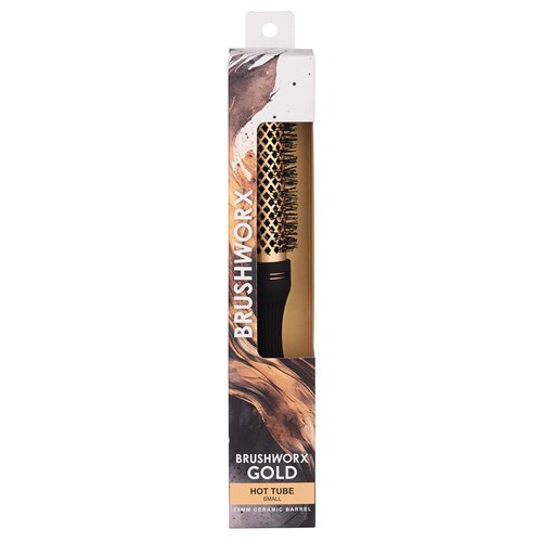 Brushworx Gold Ceramic Hot Tube Hair Brush, Small