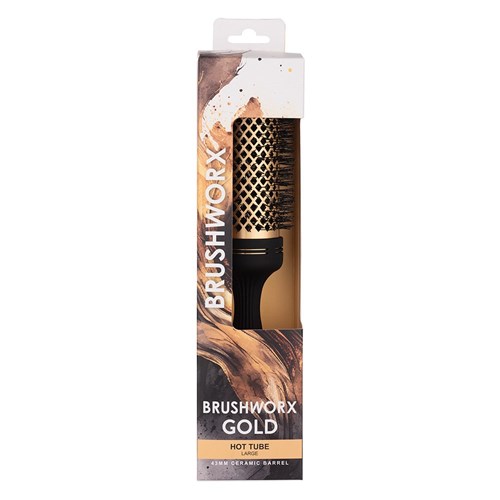 Brushworx Gold Ceramic Hot Tube Hair Brush, Large