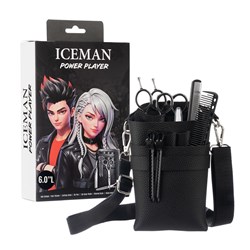 Iceman Power Player 6” Left Handed Hairdressing Scissors Set Black