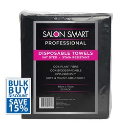 Salon Smart Bulk Buy Disposable Towels Black 100pk