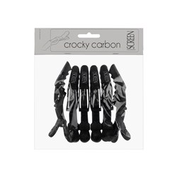 Screen Crocodile Clips Carbon 6pc