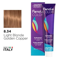 FANOLA 8.34 LGHT BLON GOLD COP 1056280 LIGHT BLONDE GOLDEN COPPER COLOUR 100ml