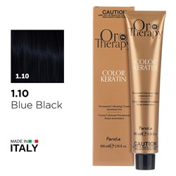 Fanola Oro Therapy Color Keratin Hair Colour 1.10 Blue Black