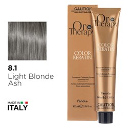 ORO 8.1 KERATIN LIGHT BLONDE 1056328 ASH COLOUR 100ML FANOLA