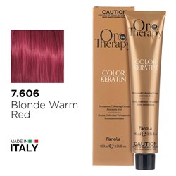 ORO 7.606 KERATIN BLONDE WARM 1056363 RED COLOUR 100ML FANOLA