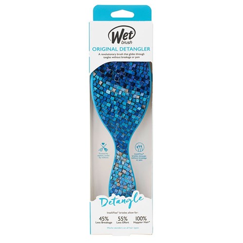 WetBrush Magic Garden Detangler Hair Brush Blue Mosaic