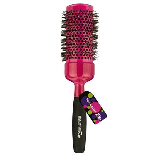 Brushworx Rio Pink Jumbo Ceramic Hot Tube Hair Brush