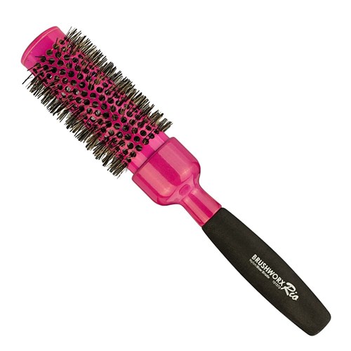 Brushworx Rio Pink Large Ceramic Hot Tube Hair Brush Angle