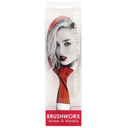 Brushworx Artists and Models Cushion Hair Brush Big Red