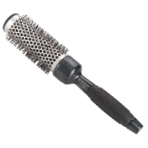 Brushworx Navy Rubber Grip Hot Tube Hair Brush - Large
