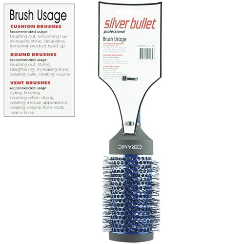 Silver Bullet Blue Series Ceramic Hot Tube Hair Brush - XLarge