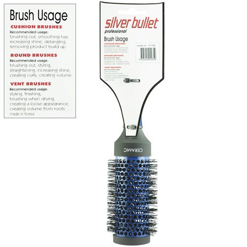 Silver Bullet Blue Series Ceramic Hot Tube Hair Brush Information