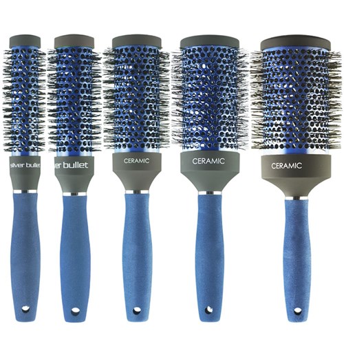 Silver Bullet Blue Series Ceramic Hot Tube Hair Brush - Medium