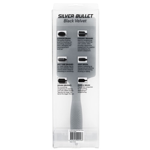 Silver Bullet Black Velvet Paddle Hair Brush