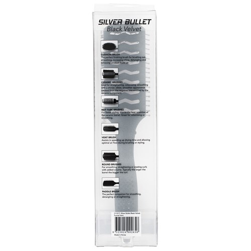 Silver Bullet Black Velvet Tunnel Vent Hair Brush