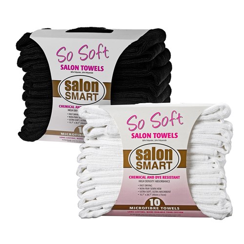 Salon Smart So Soft Microfibre Salon Towels - White, 10pk