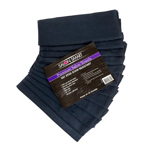 Salon Smart Premium Black Salon Towels, Medium 12pk