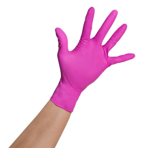 Framar Pink Paws Nitrile Gloves Medium 100pk