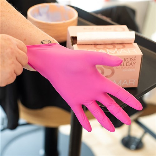 Framar Pink Paws Nitrile Gloves Large 100pk