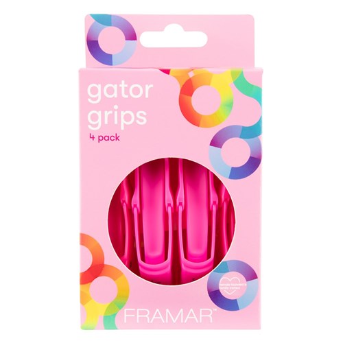 Framar Gator Grip Clips 4pk Pink