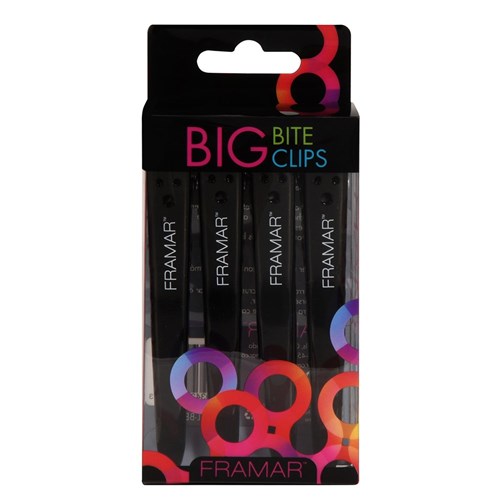 Framar Big Bite Clips 4pk Black