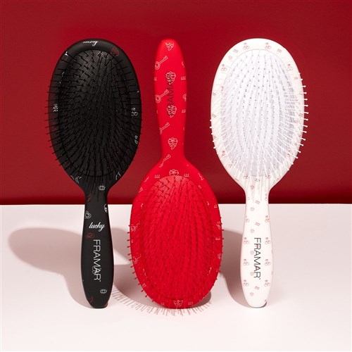 Framar Detangle Hair Brush Get Lucky White