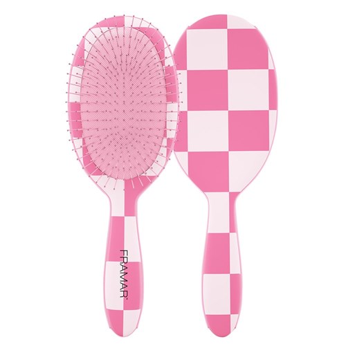 FRAMAR PINK CHECKED DETANGLER FB-DT-COTPNK