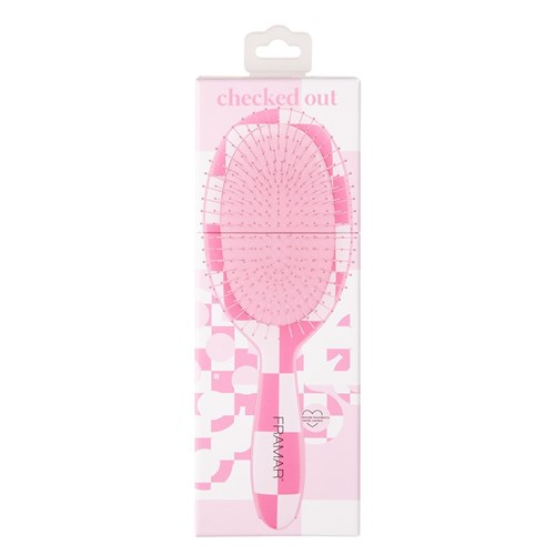 FRAMAR PINK CHECKED DETANGLER FB-DT-COTPNK
