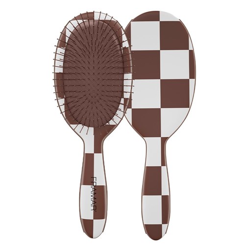FRAMAR BROWN CHECKED DETANGLER FB-DT-COTCHOC