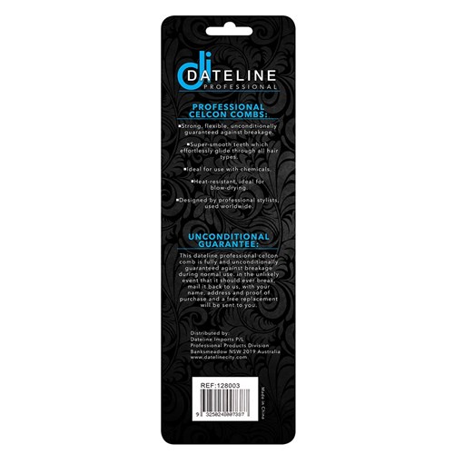 Dateline Professional Blue Celcon 401 Tapered Styling Comb Box