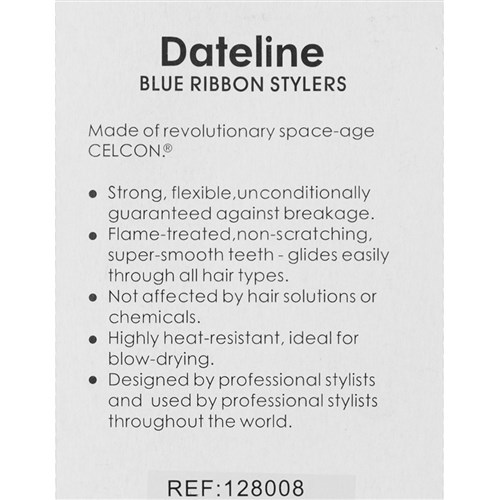Dateline Professional Blue Celcon 3832 Detangling Basin Comb - 20cm