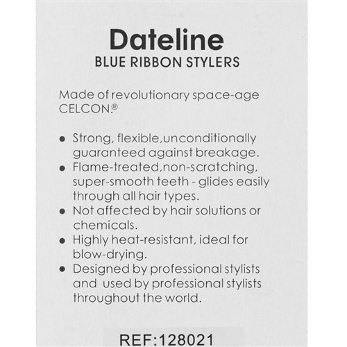Dateline Professional Blue Celcon 105R Metal Teasing Comb - 20cm