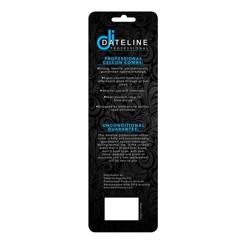 Dateline Professional Black Celcon 3111 Basin Comb