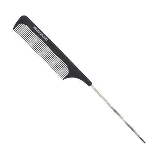 Silver Bullet Carbon Metal Tail Comb