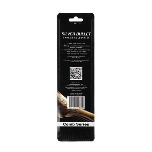 Silver Bullet Carbon Metal Tail Comb