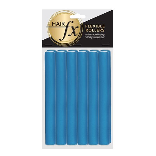 Hair FX Short Flexible Rollers - Blue, 12pk