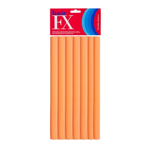 Hair FX Long Flexible Rollers - Orange, 12pk