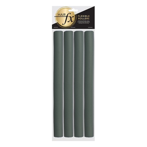 Hair FX Extra Large Flexible Rollers - Green, 4pk