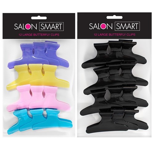 Salon Smart Butterfly Hair Clips Large 12pk