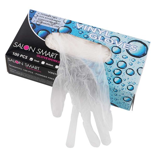 Salon Smart Vinyl Gloves Clear Small 100pk