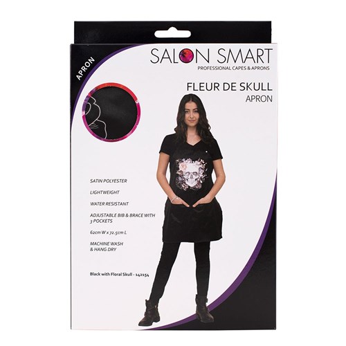 Salon Smart Fleur De Skull Protective Apron Box Front
