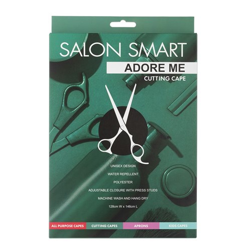 SALON SMART CAPE ADORE ME AA009 WATER REPELENT POLYESTER BLACK SNAPS 128X148cm 230T