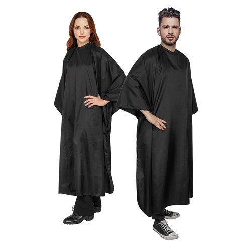 SALON SMART CAPE LUXE ME AB005 WATER REPELENT NYLON BLACK SNAPS 128X148cm 210T