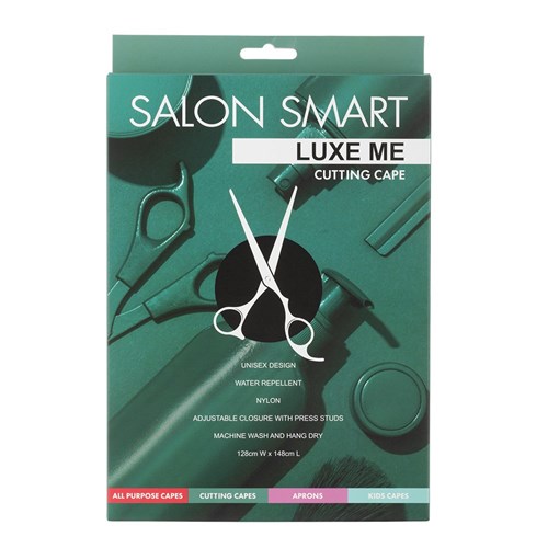 SALON SMART CAPE LUXE ME AB005 WATER REPELENT NYLON BLACK SNAPS 128X148cm 210T