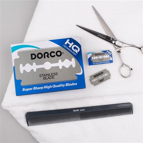 Dorco Stainless Steel Hair Razor Blades 10pk