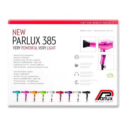 Parlux 385 Power Light Ceramic Ionic Hair Dryer Black