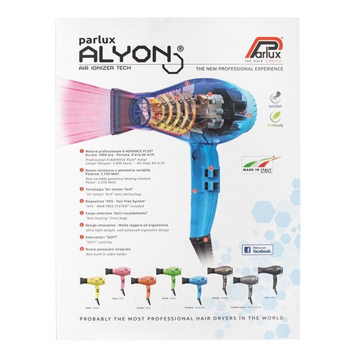 Parlux Alyon Air Ionizer Tech Hair Dryer Blue