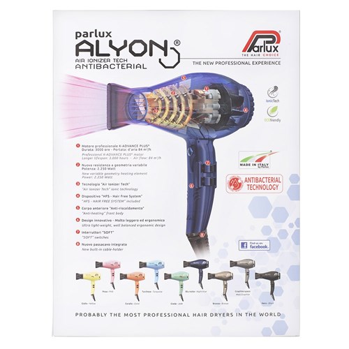 Parlux Alyon Air Ionizer Tech Hair Dryer Midnight Blue