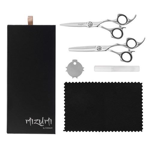 Iceman Mizumi Katani 5.5” Hairdressing Scissors Thinner Set Silver