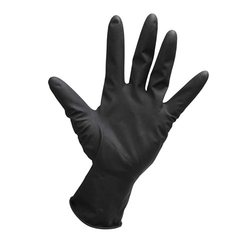 Robert de Soto Black Satin Ultra Reusable Gloves Medium 30pk